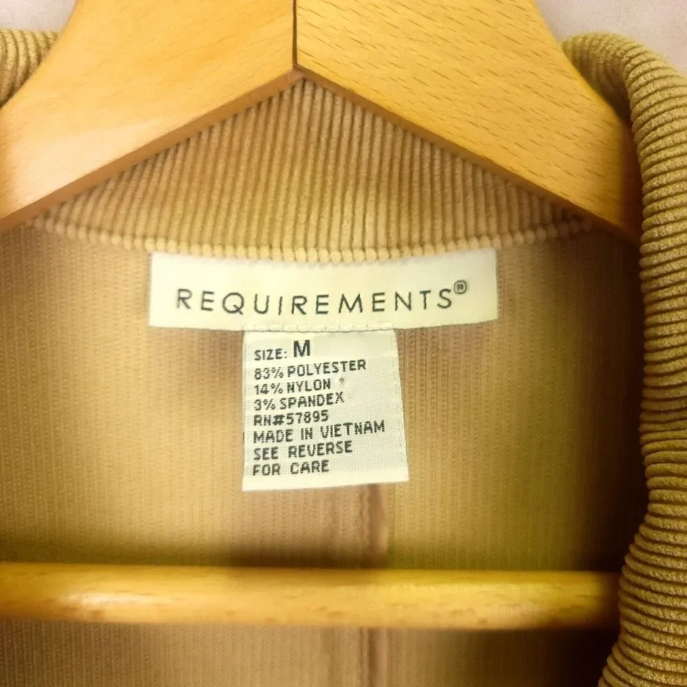 Requirements Tan Corduroy Buttondown Jacket Blazer Size Medium